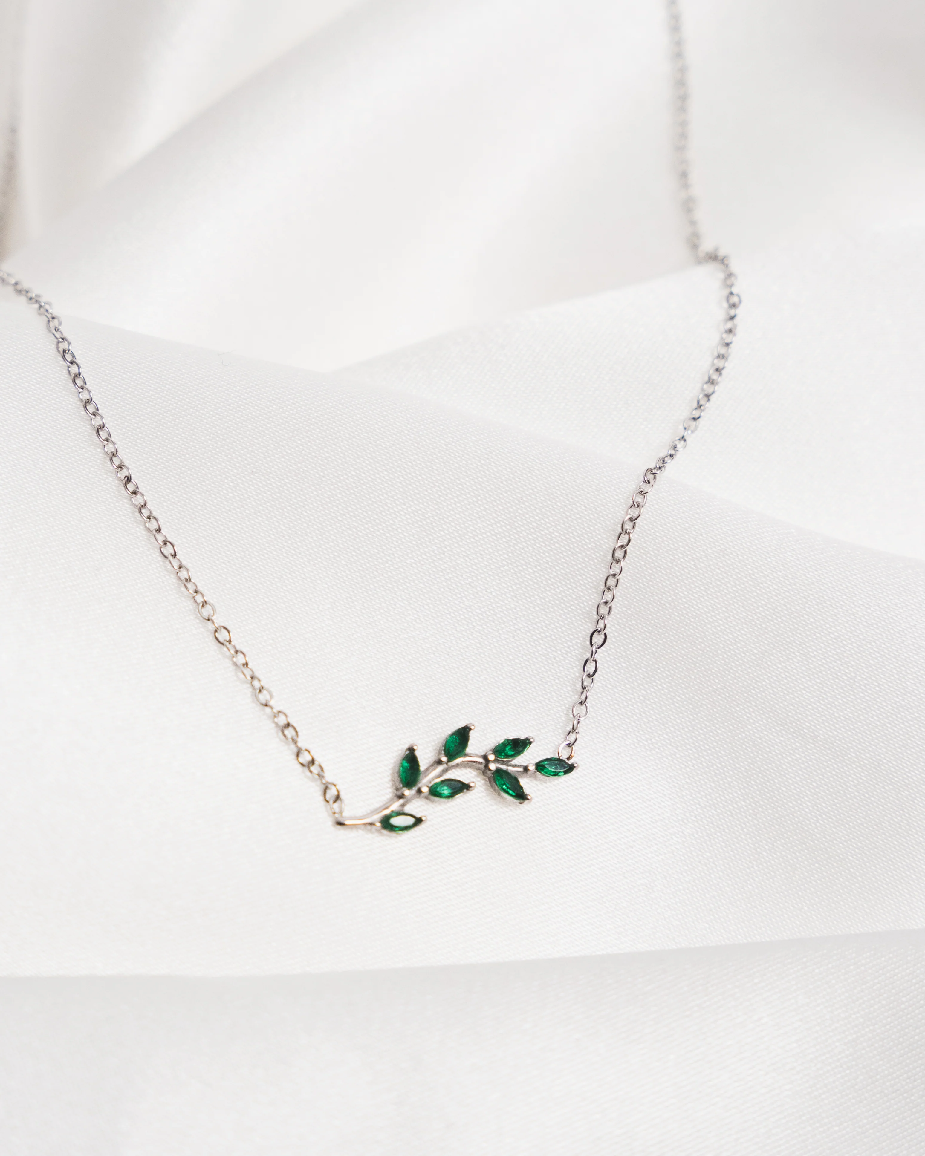 Irish Emerald Leaf Necklace - Image 6