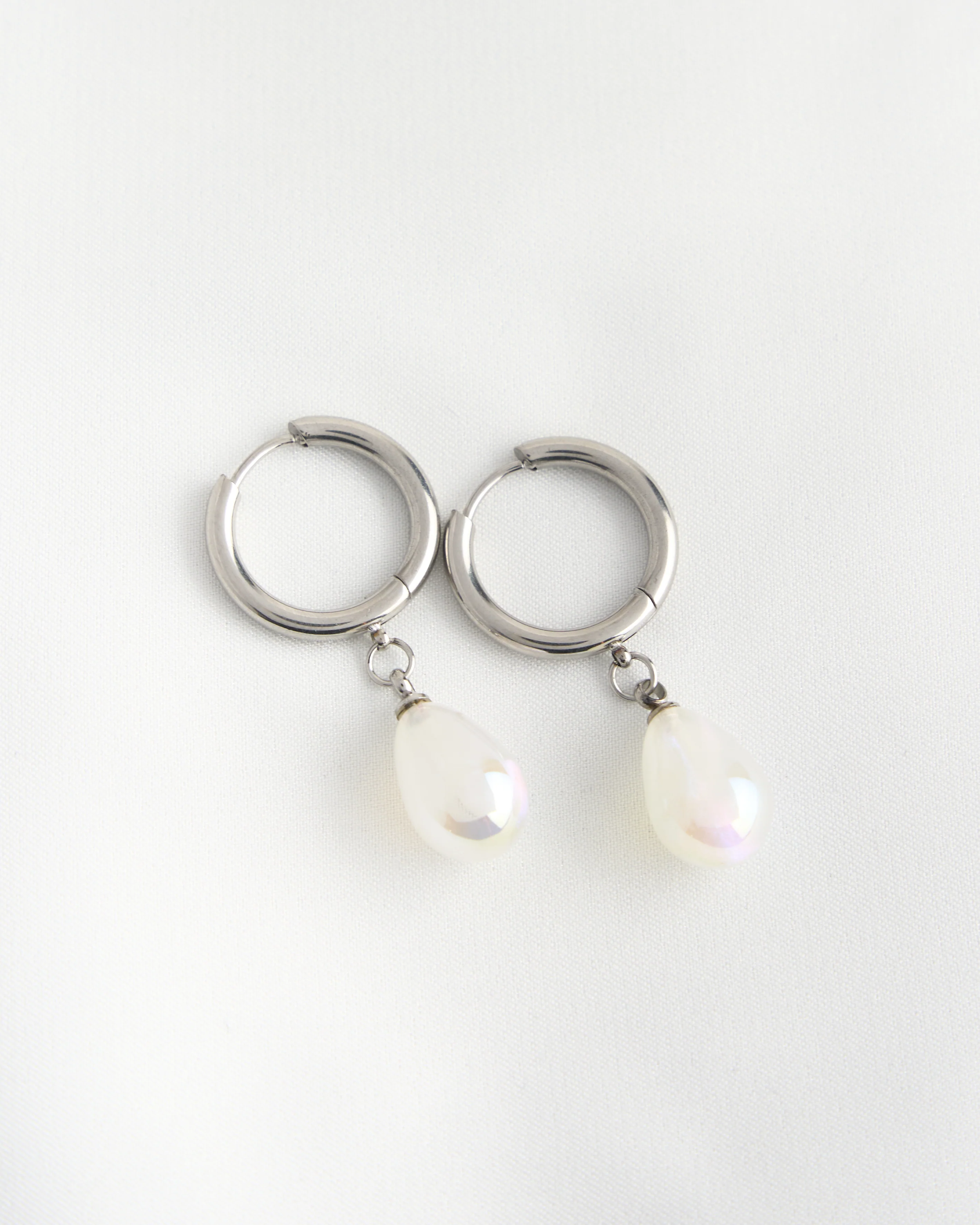Pearl Hoop Earrings - Image 6